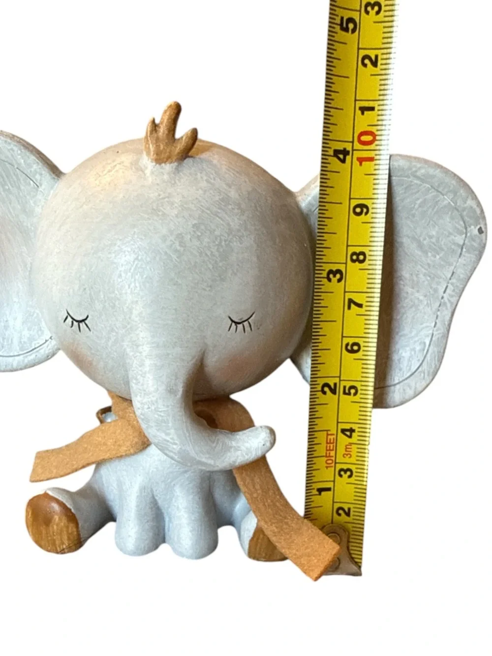 Sleeping Baby Elephant Resin Light Gray sitting Elephant Wall Shelf Decor